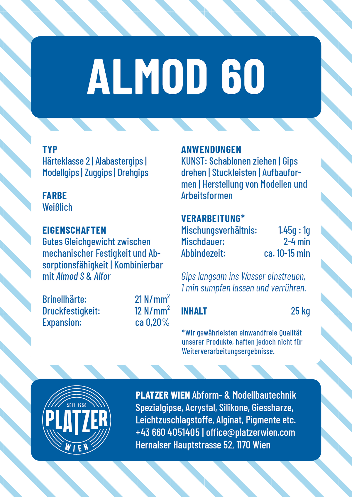 Almod 60 | Formengips | Zug- und Drehgips