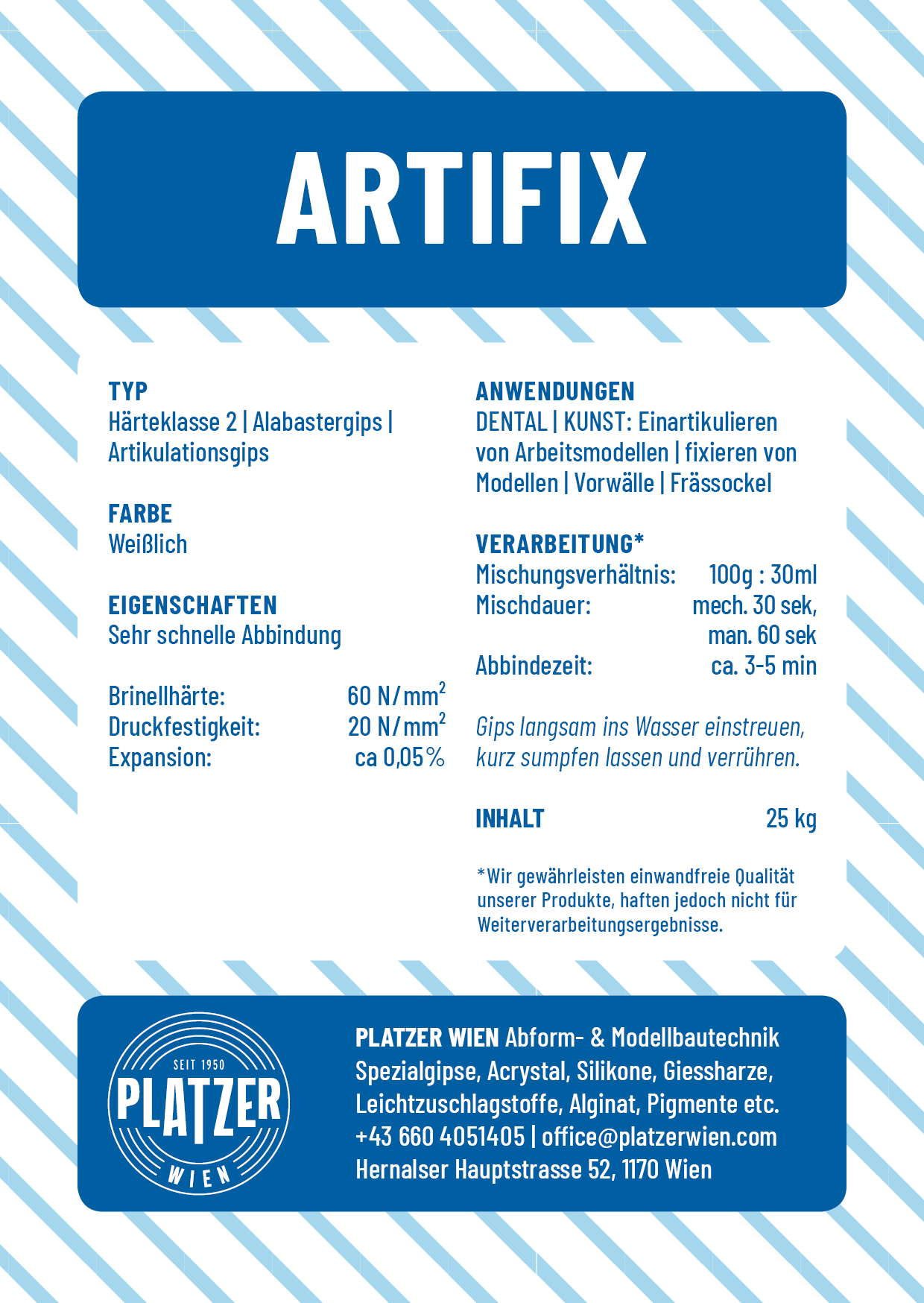 Artifix | Artikulationsgips, expansionsarm