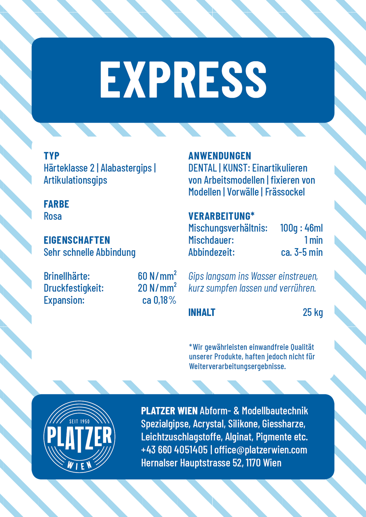 Express | Artikulationsgips, schnell abbindend