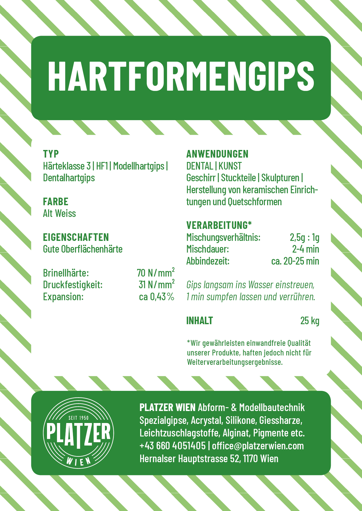 Hartformengips | hochfester Alpha-Gips