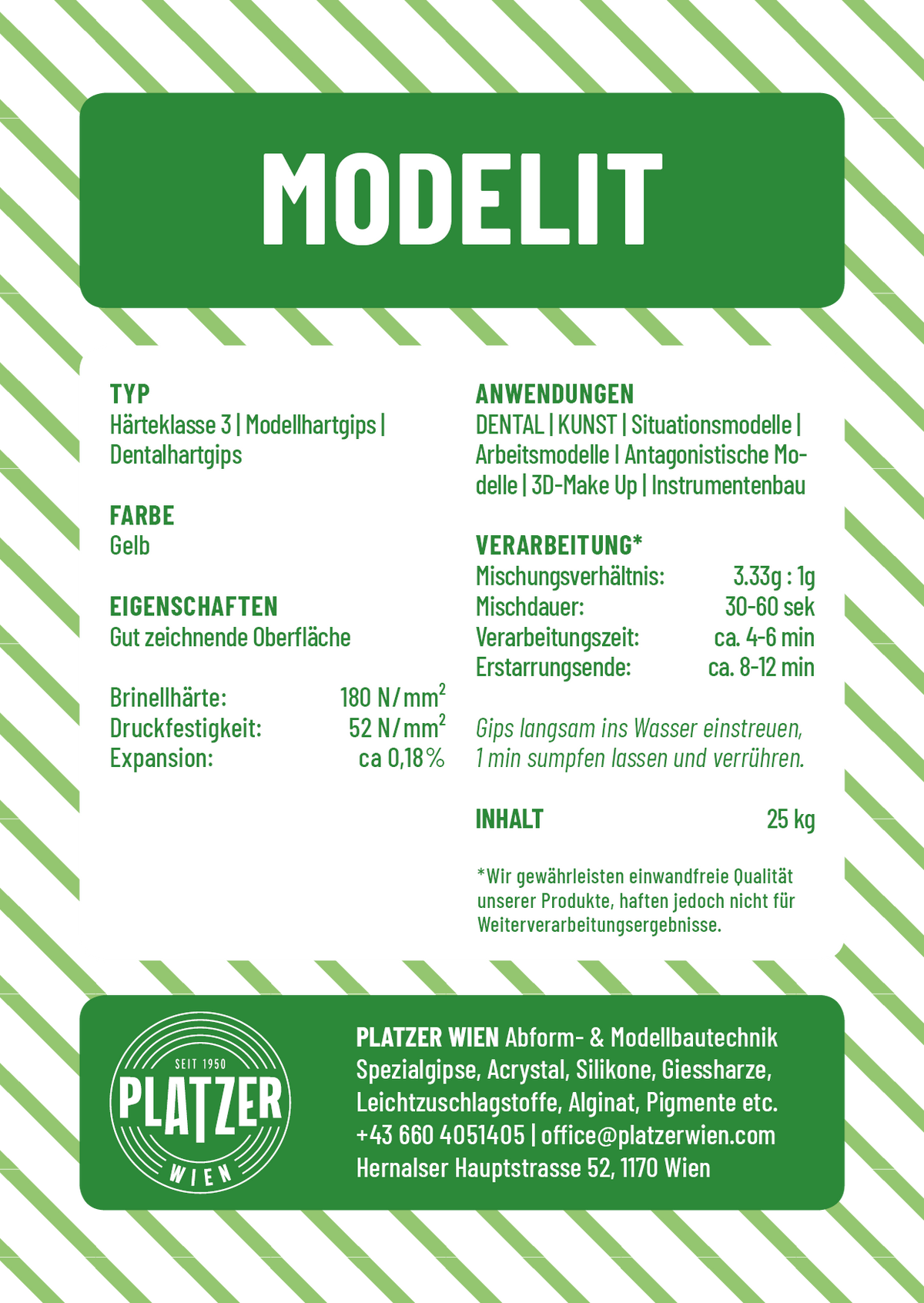 Modelit | Dentalhartgips Klasse 3, gelb