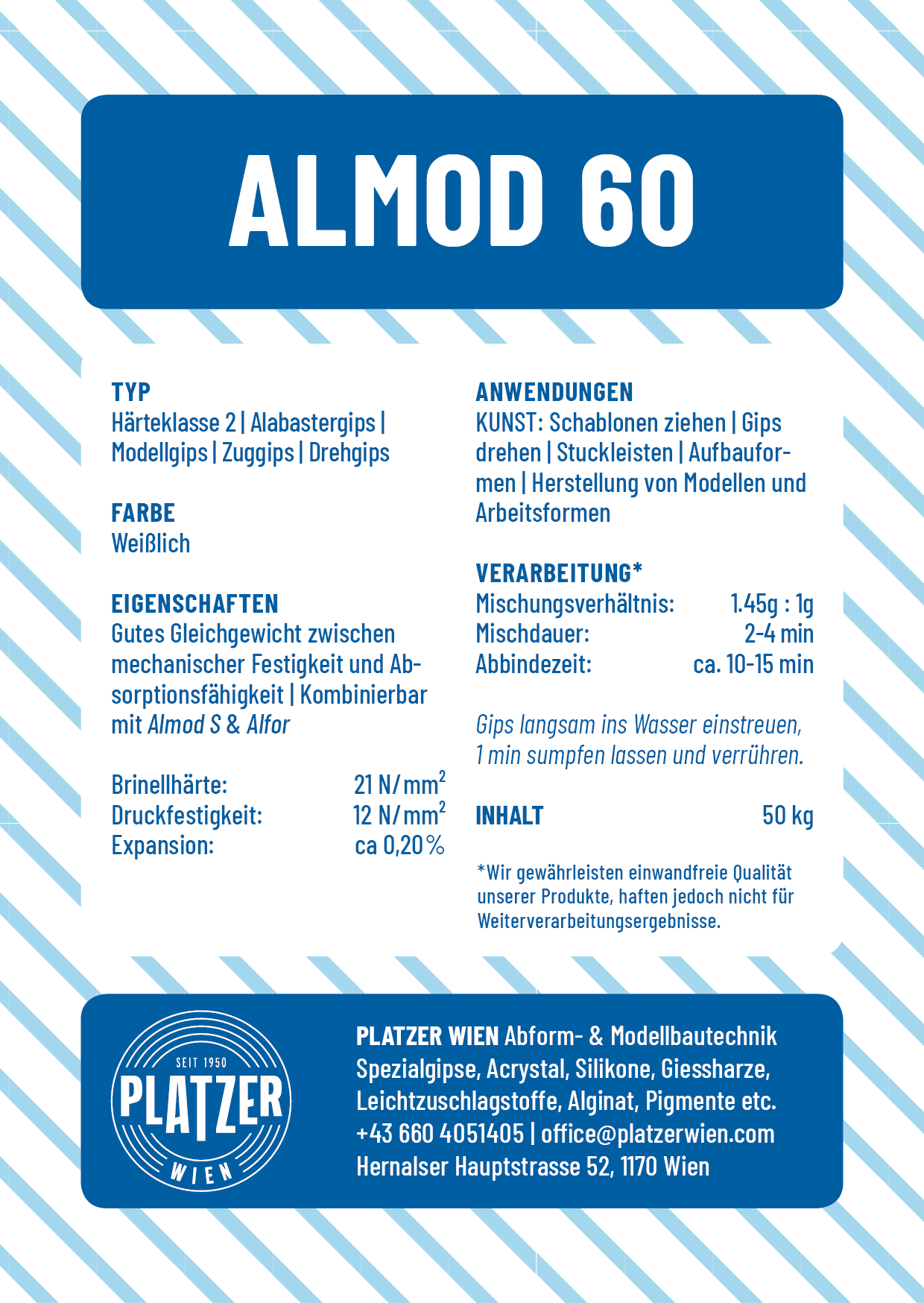 Almod 60 | Formengips | Zug- und Drehgips