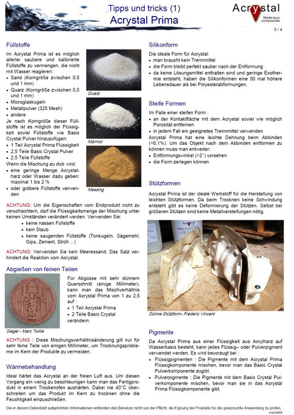 Acrystal Prima | mineralisches Laminier- und Gießsystem auf Wasserbasis